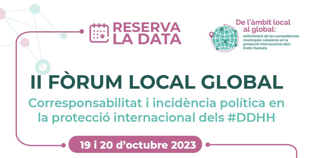 Invitació al Fòrum Local Global, 19 i 20 d'octubre de 2023.