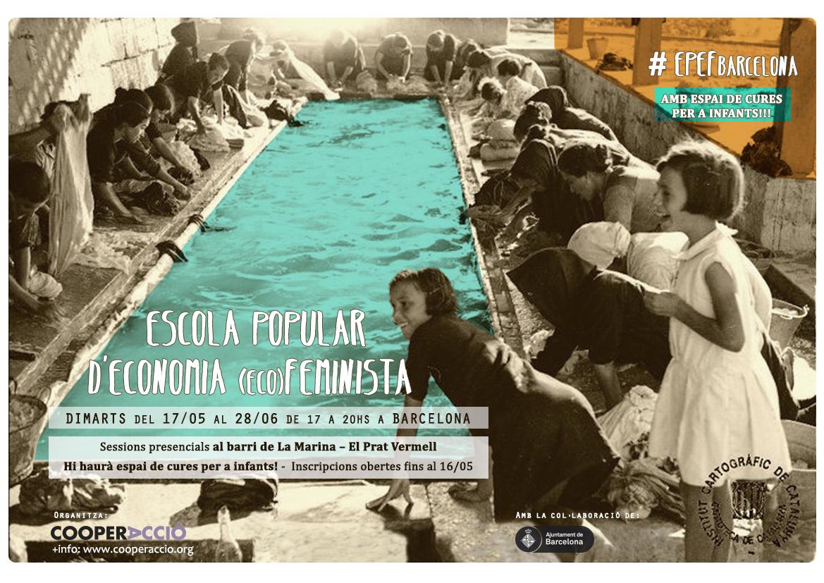 Del dimarts 17 de maig fins el dimarts 28 de juny, de 17-20h, serem al barri de la La Marina – El Prat Vermell, fent safareig amb l'Escola Popular d'Economia (eco)Feminista!